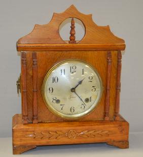 Antique Sessions Mantel Clock with Metal Dial