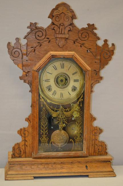 Waterbury Oak Calendar Kitchen Clock