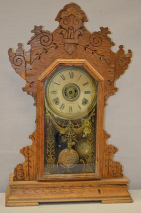 Waterbury Oak Calendar Kitchen Clock