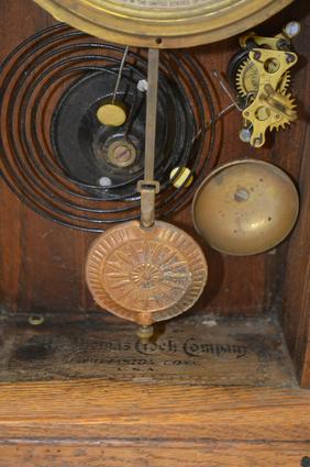 Waterbury Oak Calendar Kitchen Clock