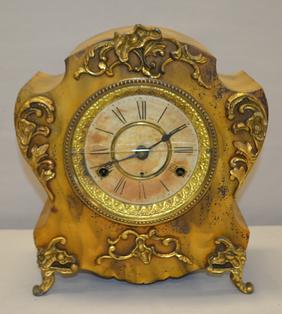 New Haven Ornate Metal Front Clock