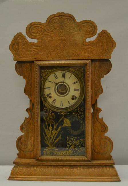 Antique Oak Carved Kitchen Clock