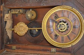 Waterbury Oak Carved Kitchen Clock