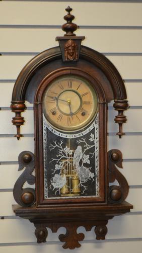 Ansonia Walnut Teardrop Hanging Kitchen Clock