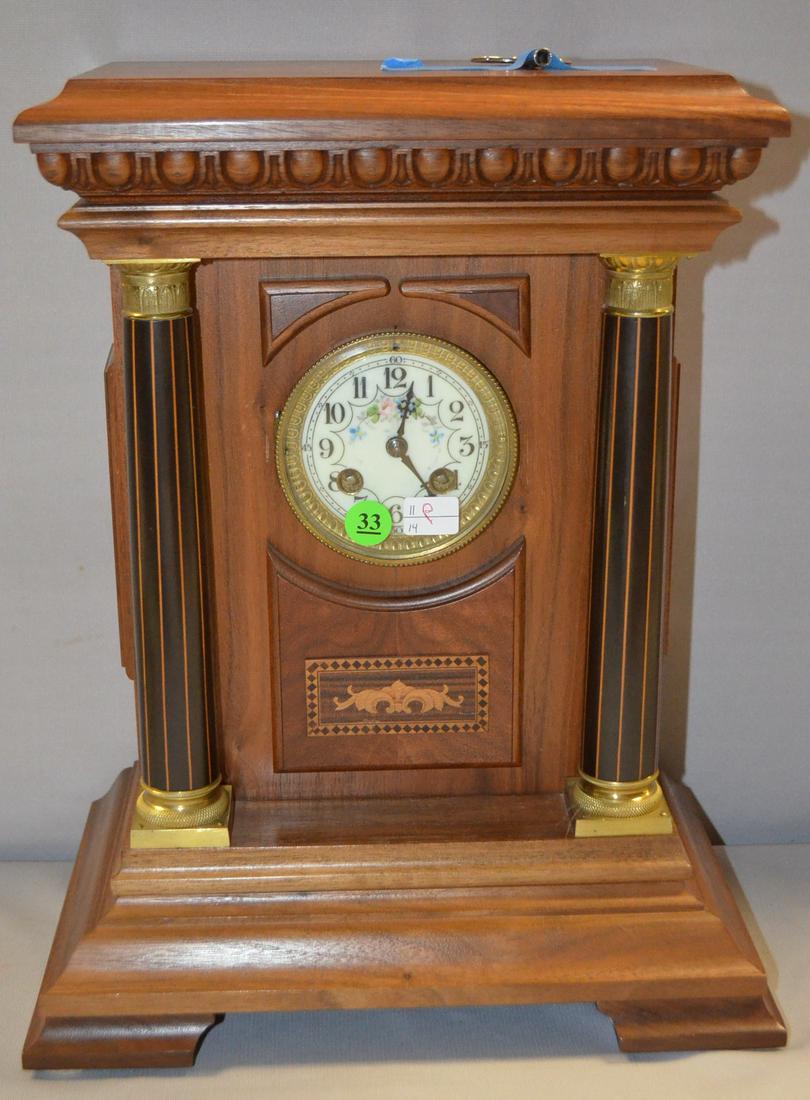 Handcrafted Walnut Shelf Clock W/Ant. Mvmt:  T & S, (1 of 1)