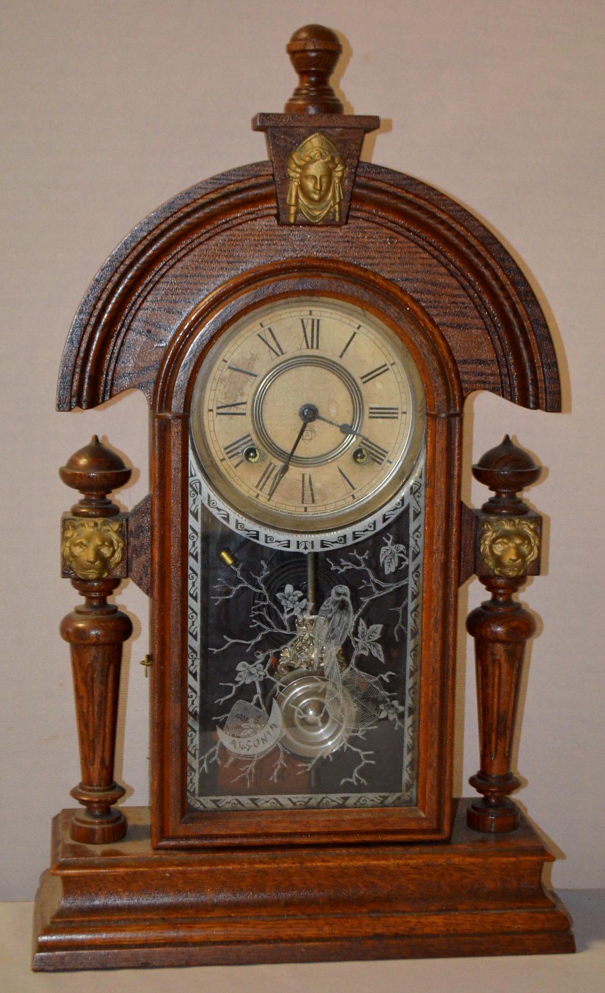 Antique Oak Ansonia King Parlor Clock:  signed paper (1 of 2)