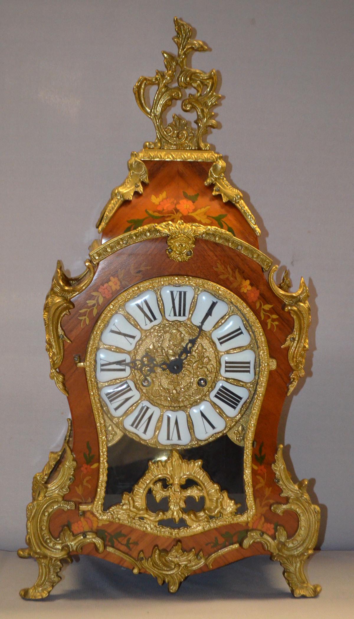 German Boulle Inlaid Bracket Clock: Beautiful Inlaid (1 of 6)