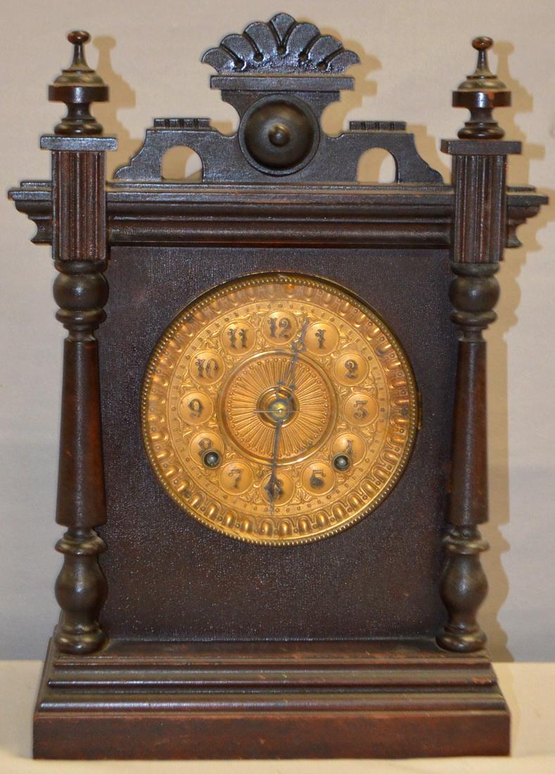 Walnut Ansonia Antique Cabinet Clock: ornate brass (1 of 2)