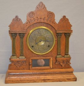 Antique Oak Seth Thomas Cabinet Clock