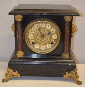 Antique Seth Thomas Black Mantel Clock