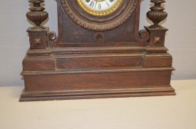 Antique Oak Oversized Shelf Clock
