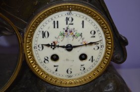 Antique French ”Course Romaine” Statue Clock