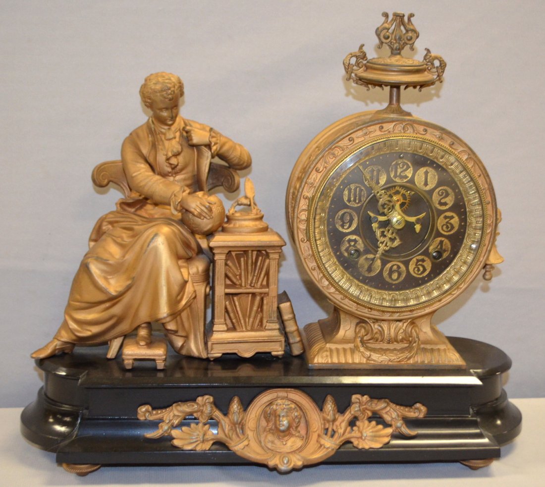 Antique Ansonia "Newton" Figure Clock (1 of 3)