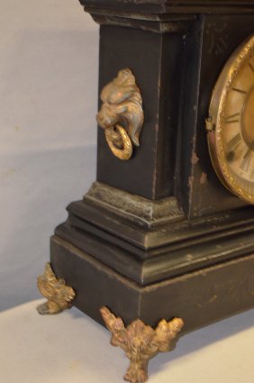 Antique Ansonia Metal Case Mantel Clock