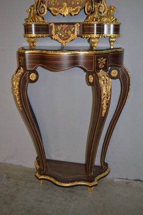 Highly Ornate French Boulle Style Clock on Table