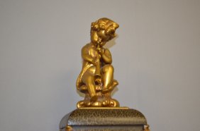 French Boulle Style Clock on Matching Pedestal