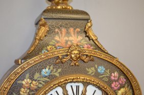 French Boulle Style Clock on Matching Pedestal