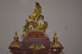Antique French Red Marble Shelf Clock
