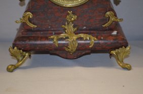 Antique French Red Marble Shelf Clock