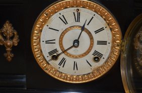 Antique Ansonia Mantle Clock w/ Buffalo Heads