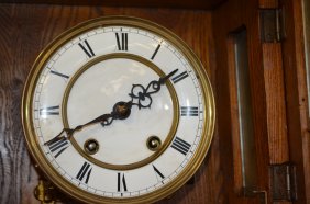 Antique Fancy German Open Well Swinger Clock
