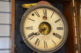 Antique ITR Oak Time Clock