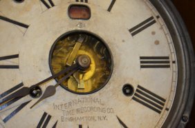 Antique ITR Oak Time Clock