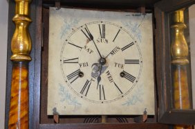 Antique Welch Weight Driven Calendar Clock
