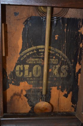 Antique Welch Weight Driven Calendar Clock