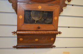 Antique New Haven Inlaid Wall Clock