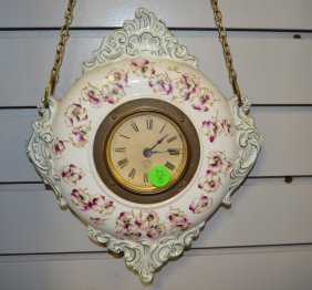 Antique New Haven “San Remo” Hanging Porcelain Clock