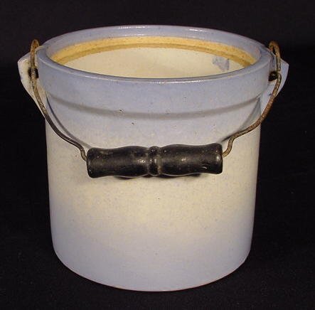 Blue & White Stoneware Butter Crock - 2