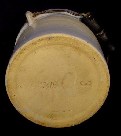 Blue & White Stoneware Butter Crock - 3