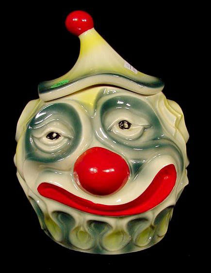 McCoy Pottery Sad Clown Cookie Jar: McCoy Pottery Sad Clown Cookie Jar: signed. No condition problems. 9 1/2" tall