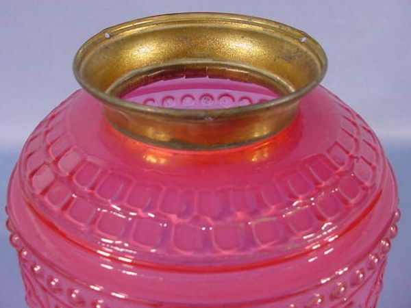 Victorian Cranberry Glass Hall Shade - 3
