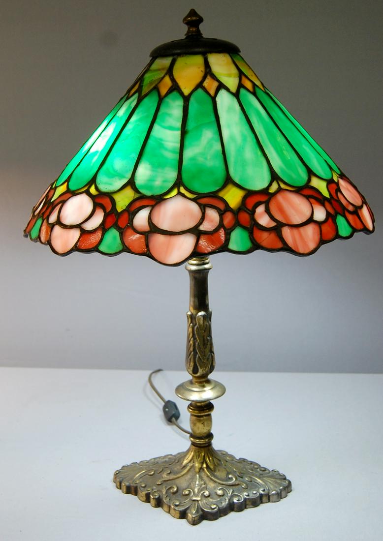 Small Leaded Glass Table Lamp (1 of 8)