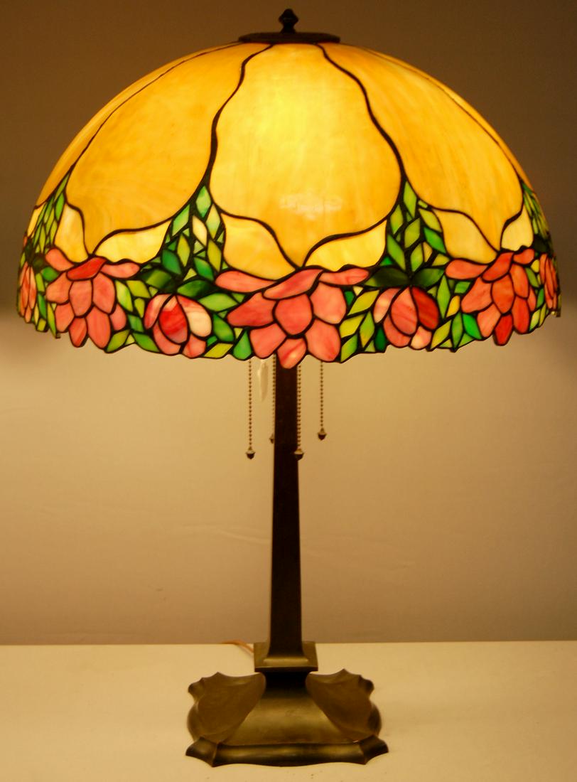 Large Unique Style Leaded Glass Table Lamp (1 of 8)