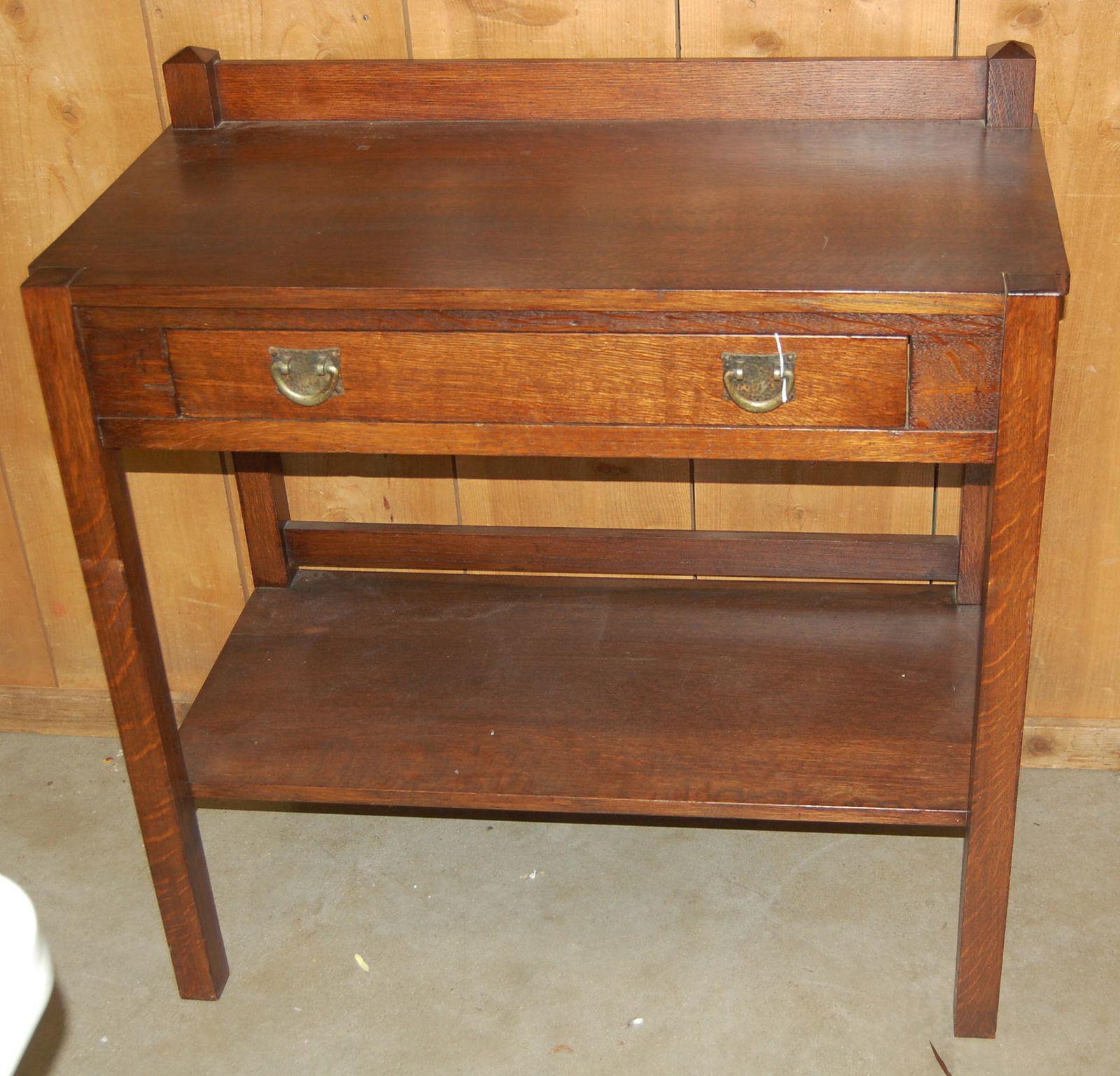 Quaint Stickly Mission Oak Library Desk (1 of 5)