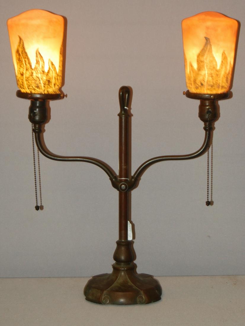 Signed Handel Double Student  Adjustable Lamp (1 of 10)