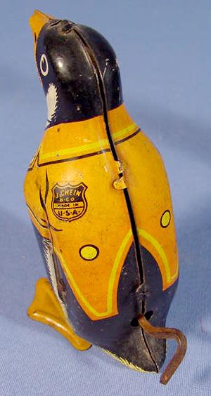 2 Tin Wind Up Toys: Chein Penguin & Japan Seal - 3