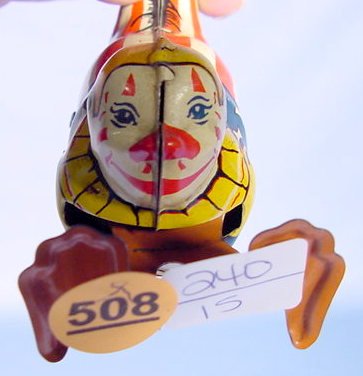 J. Chein Tin Windup Clown Toy Standing on Hands - 3