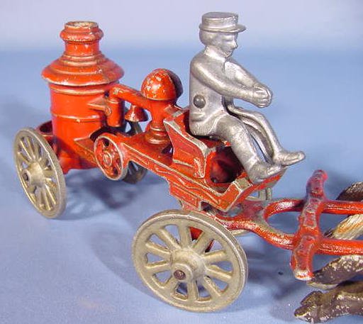 Horse Drawn Toy Fire Wagon w/Driver - 2
