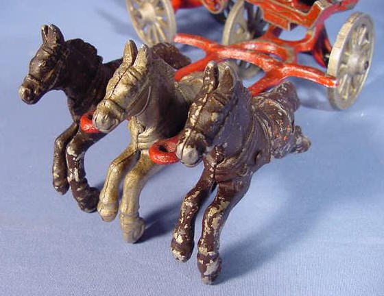 Horse Drawn Toy Fire Wagon w/Driver - 3