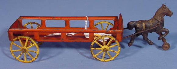 Tin Wagon, Cast Iron Horse Drawn - 2