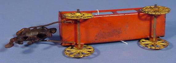 Tin Wagon, Cast Iron Horse Drawn - 5