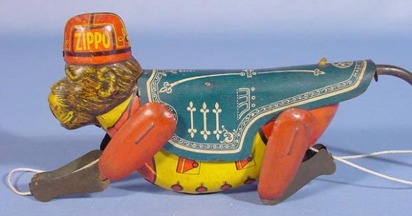 Marx Zippo Tin String Climbing Monkey Toy - 5