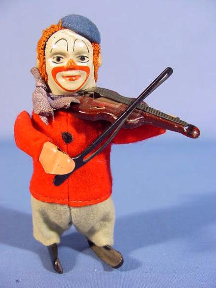 Schuco Key Wind Violin Playing Toy Clown