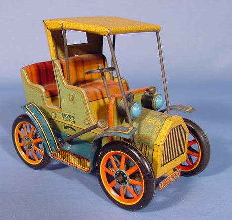 Japanese Tin Lever Action Car w/Open Back Seat