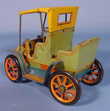 Japanese Tin Lever Action Car w/Open Back Seat - 3