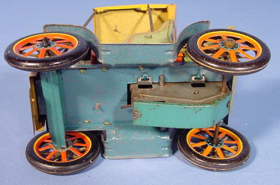 Japanese Tin Lever Action Car w/Open Back Seat - 5